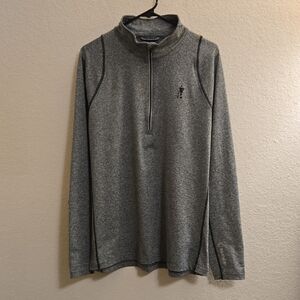 Sunice Men's Heather Gray 1/4-Zip Long Sleeve Shirt - Large